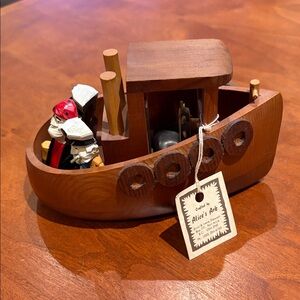 Handcrafted Wooden Boat Figurine